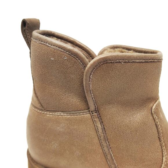 Ugg Shoes Womens 9 Boots Lavelle Camel Leather Shearling Ankle Zip - Picture 8 of 10